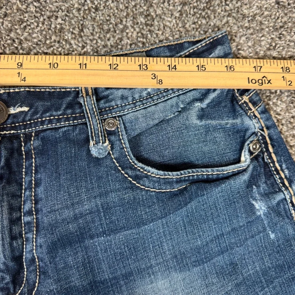 BKE Seth Straight Leg Distressed Jeans Mens 32L Medium Wash ABM1701